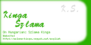 kinga szlama business card